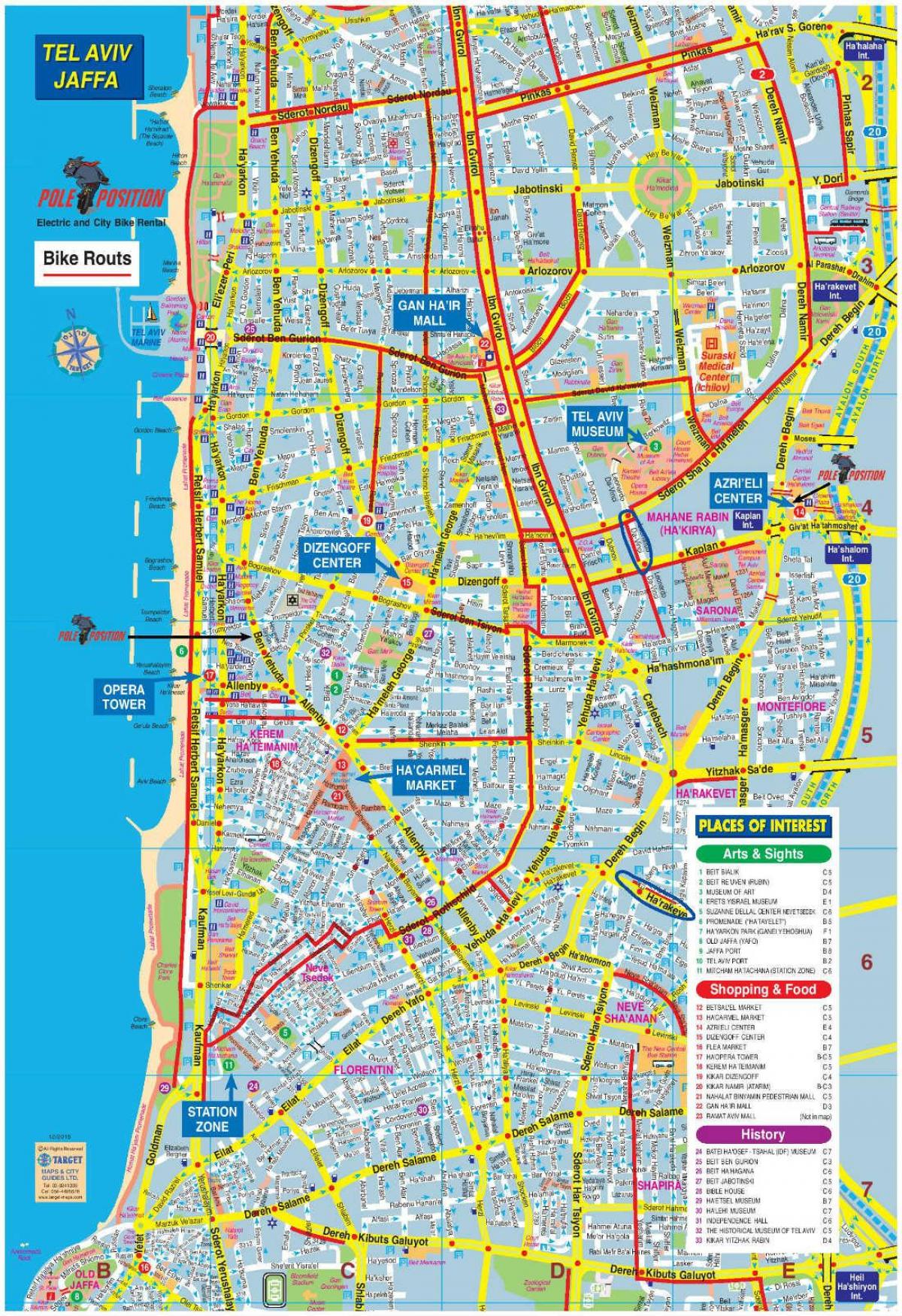 Karte von Tel Aviv-bike