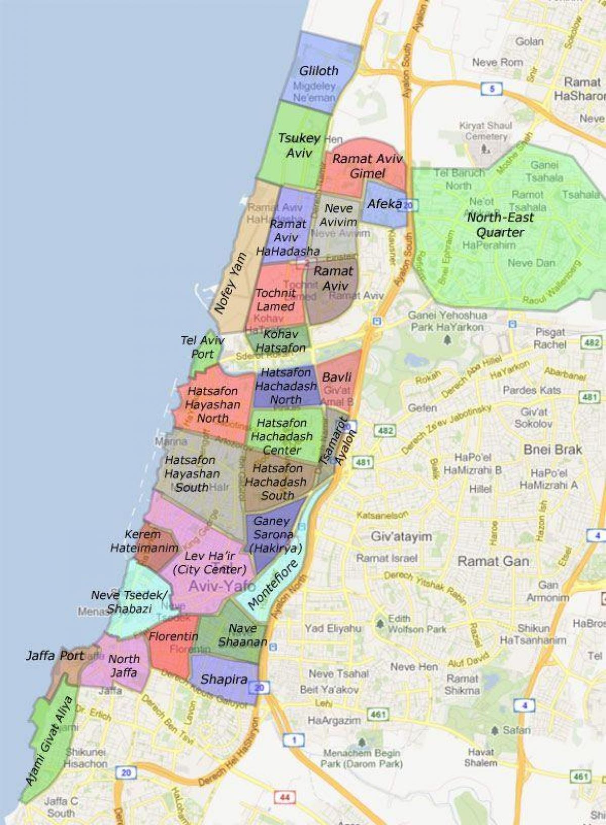 Tel Aviv Nachbarschaften anzeigen