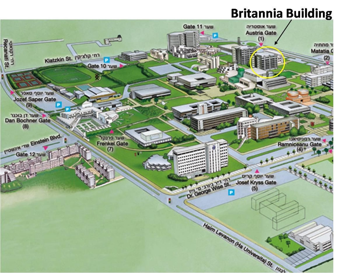 Tel Aviv university campus map