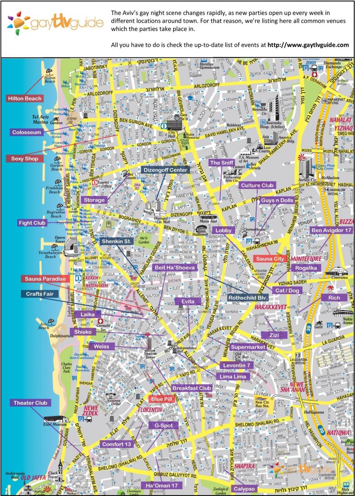 Karte von gay-Tel Aviv