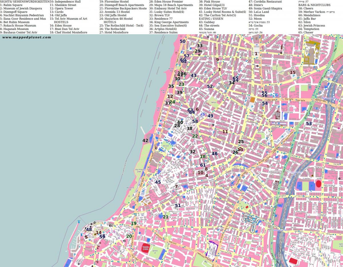 Karte von rabin-Platz in Tel Aviv