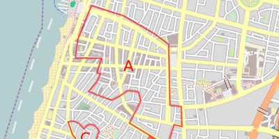 Karte von white city Tel Aviv